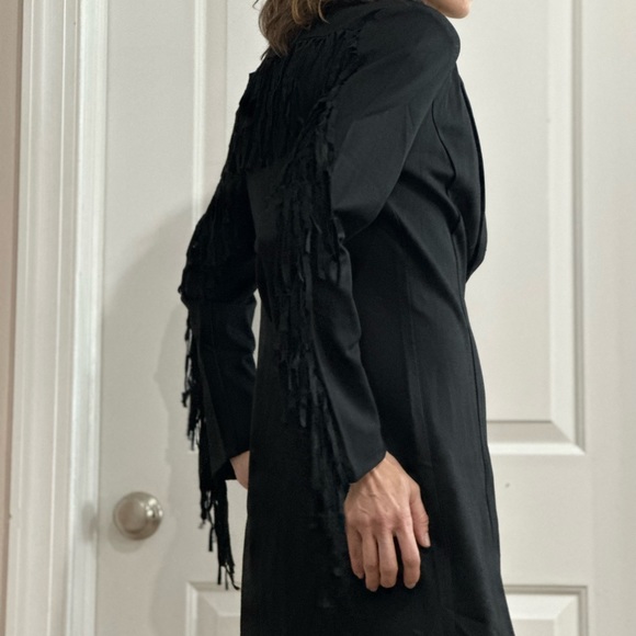 Black Blazer Dress with fringe detail - Picture 9 of 16